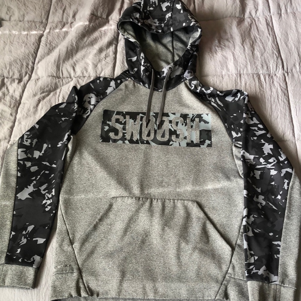 Lettered SWOOSH logo pullover hoodie